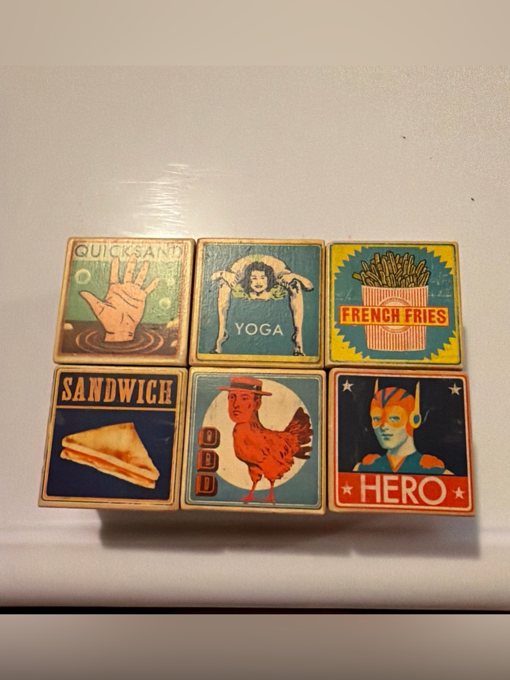 Fred and Friends XYZ Knock on Wood Blocks Alternative ABC Blocks Retro 6